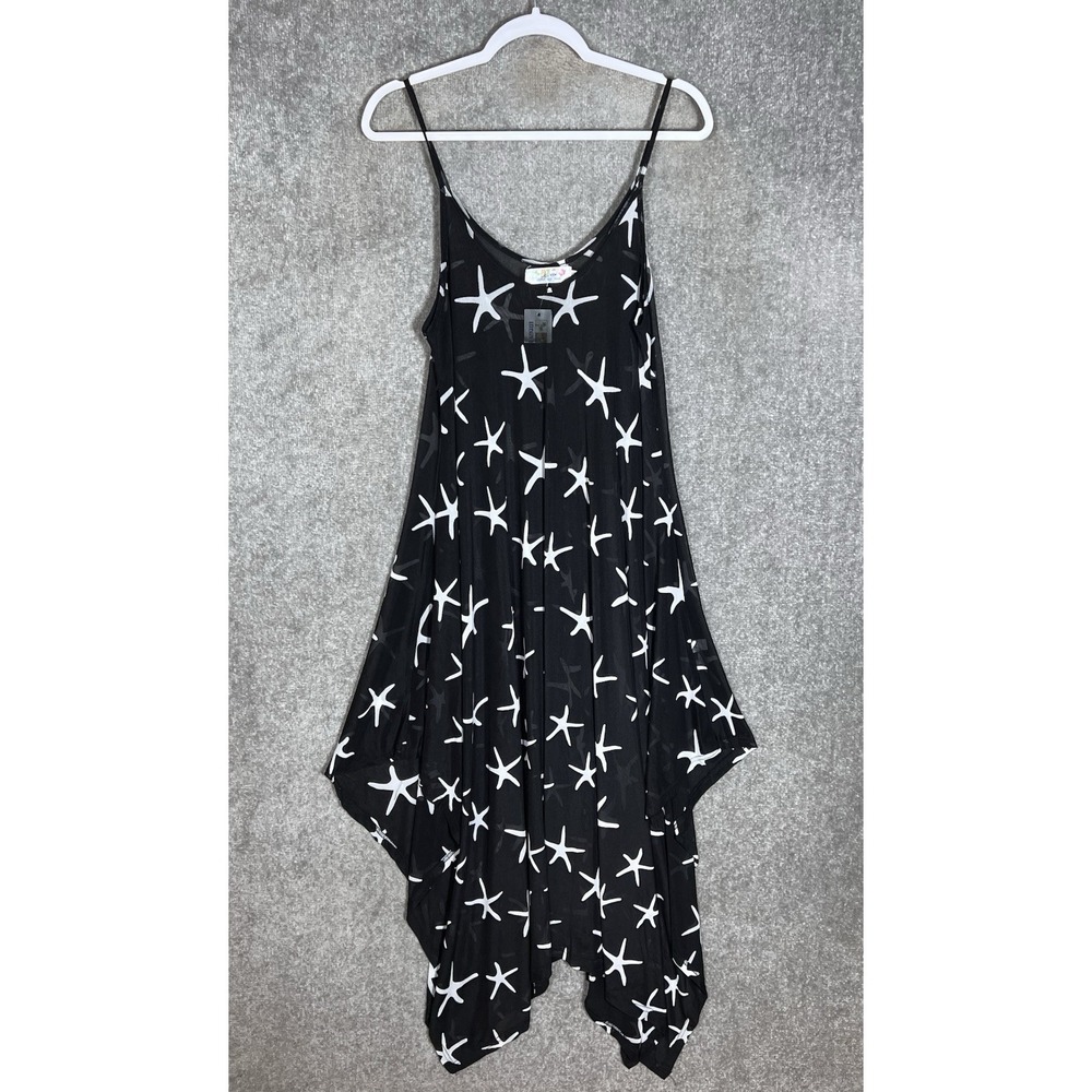 India Boutique Sheer Mesh Sharkbite Dress Coverup Womens One Size Black Starfish